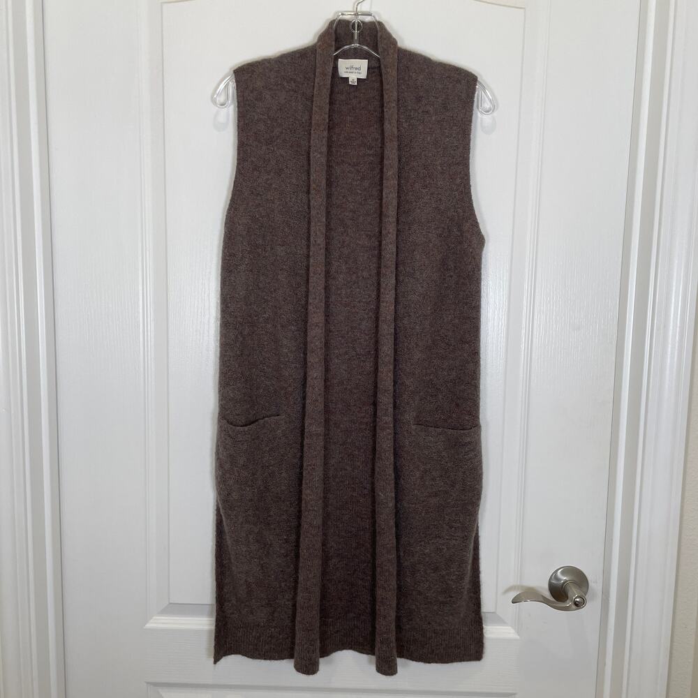 Wilfred Aritzia Dunkirk Sweater Vest Long Taupe Wool Mohair Minimalist‎ XS